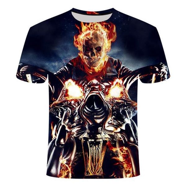 

3d skull poker men brand mens 3d print shirts plus size horror graphic men clothing