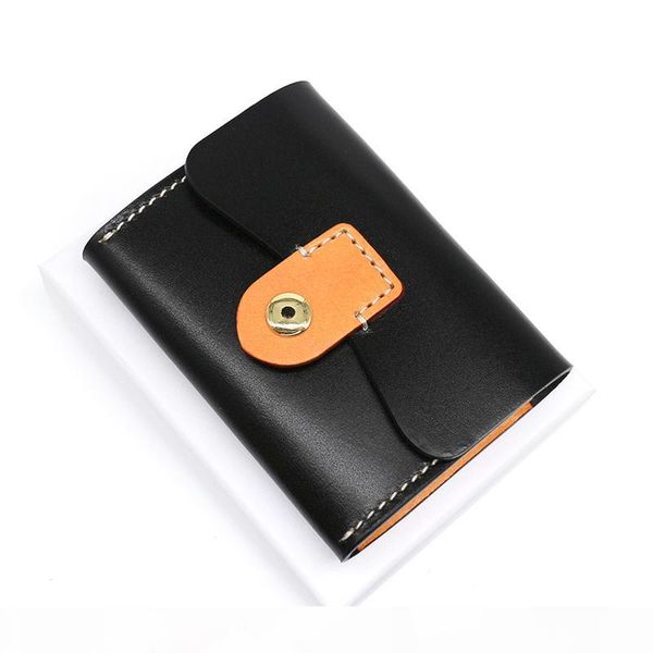 

2020 fashion genuine leather men wallet leisure women wallet leather purse for men card holders wallet c6208, Red;black