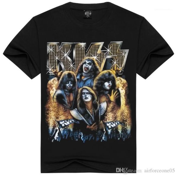 

short sleeved kiss mens 3d printing tshirts summer black designer tees fashion rapper, White;black