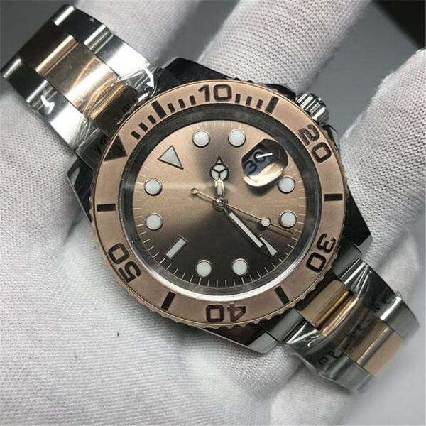 

Luxury mens watches Waterproof 30m Automatic 2813 Movement YACHT Steel Bezel Gray Dial Men Watch 316 Stainless Band