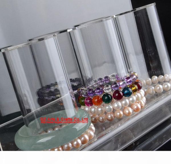 

clear acrylic grade bracelets holder watch bangle display stand rack jewelry storage shelf, Black;white
