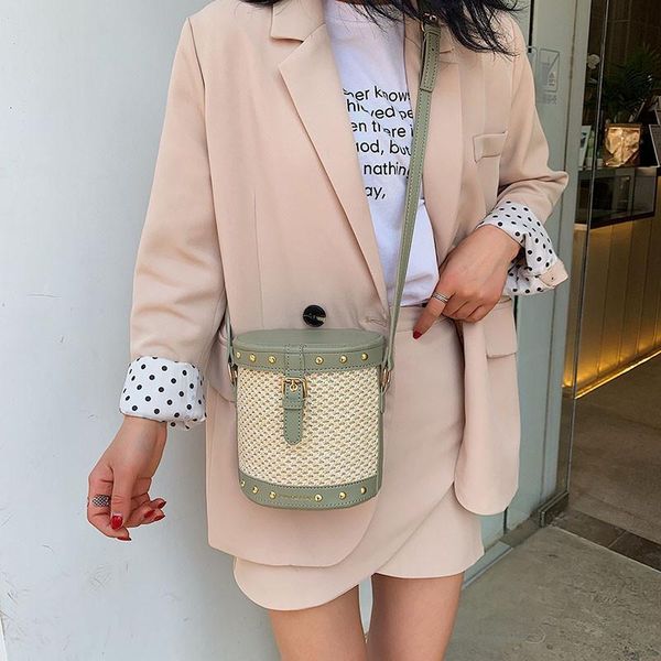 

luxury handbags women bags designer summer girls shoulder crossbody chain bag ladies casual handbags straw bucket bag for womens 2020 purse