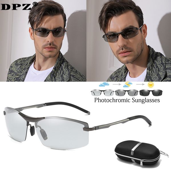 

dpz pchromic sunglasses polarized night vision men oculos driver yellow driving glasses gafas de sol, White;black