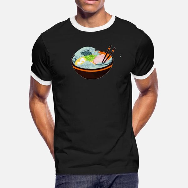 

ramen noodle bowl wave kanagawa t shirt men designer tee shirt o neck fit fitness funny spring autumn outfit shirt