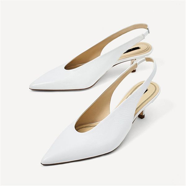 

sandals pointed toe single shoes 2021 summer back empty roman ladies korean v-mouth small thin high heels women, Black