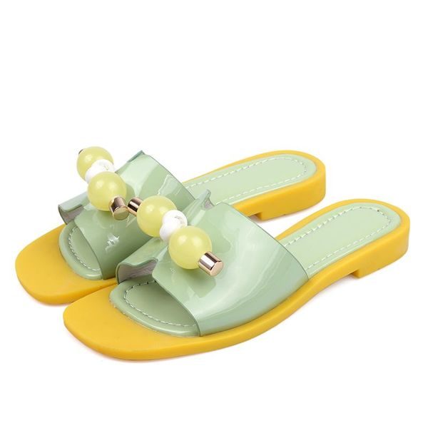 

coolulu 2020 house slippers summer shoes women open toe patent leather slides sandals slip on flats sandals shoes 33-39, Black