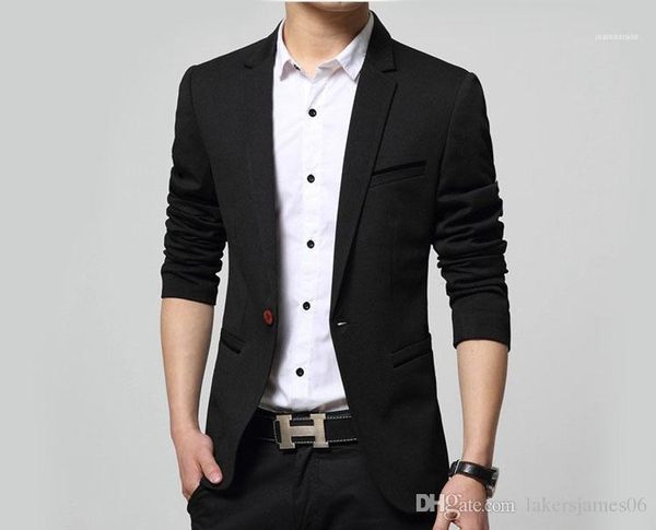 

long sleeve blazer solid color single button plus size homme clothing fashion style casual apparel mens business designer suits lapel neck, White;black