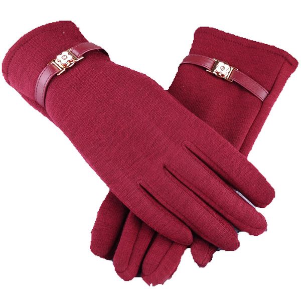 

womens touching screen gloves ladies winter warm elegant lace splice warm mittens cashmere female screen sensory wrist gloves, Blue;gray