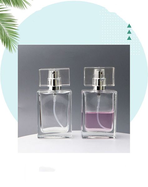 

square perfume spray bottle clear glass cosmetic empty bottlewholesale
