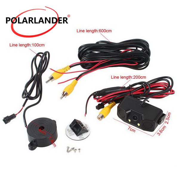 

2 in 1 car vehicle rear backup view camera 2 sensor reversing radar video system