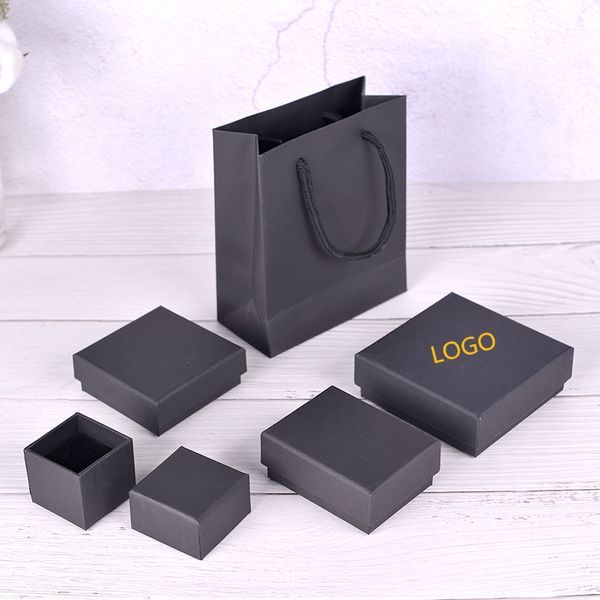 

100pcs/lot - jewelry boxes wholesale -black- custom packaging box with logo - earrings necklace bracelet jewelry packaging box t200808, Black;white