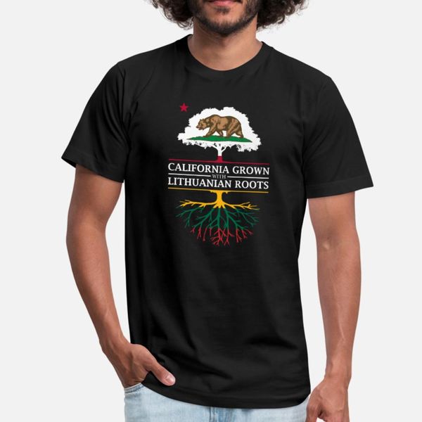 

california grown с литовских roots майка мужчин пользовательские майка o шеи формальное подарков комфортная весна kawaii рубашка