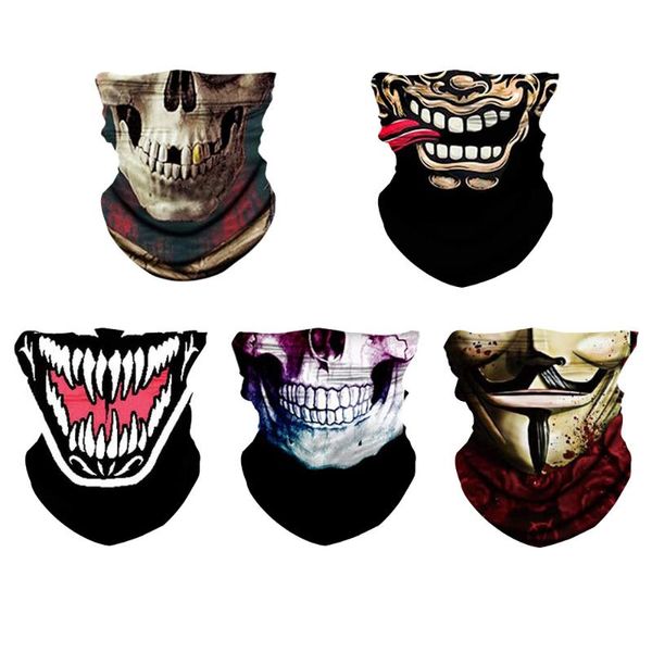 

funny balaclava clown anime skull seamless masks men womenmagic proof scarf heaewear outdoor bandanas mask neck gaiter, Blue;gray