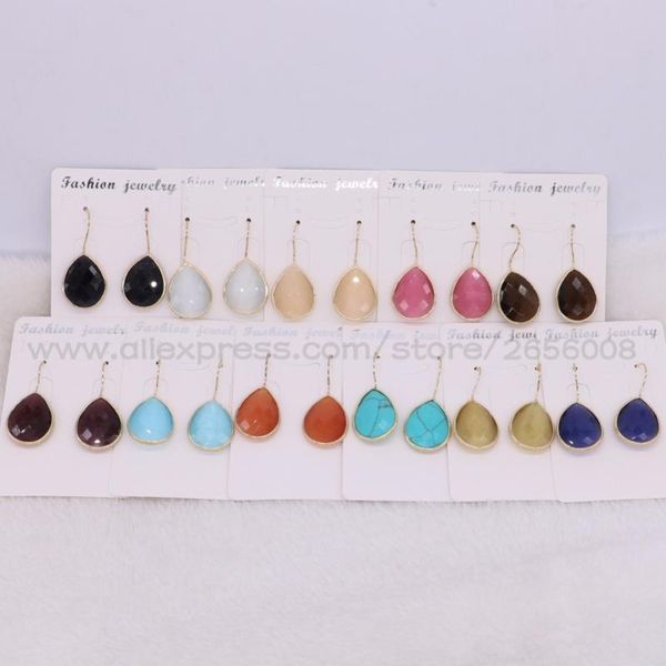 

dangle & chandelier 6 pairs natural opal stones gold matal hook drop earrings earring mix color stone jewelry 2452, Silver