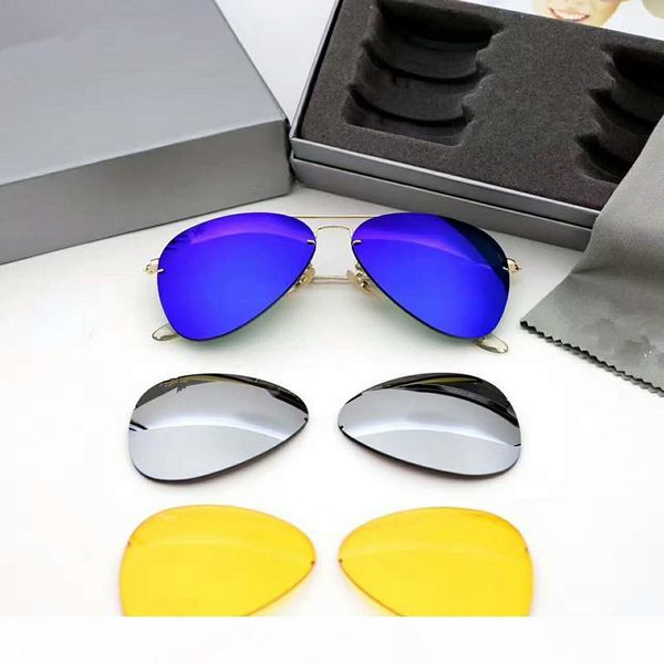 

2017 brand polarized aviation sunglasses for men women male driving glasses reflective coating eyewear night vision driving mirror, White;black