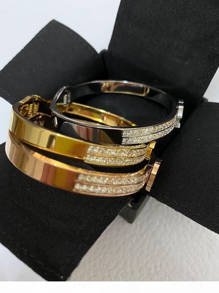 

with stamp and box designer bracelets bangle for mens and women engagement wedding luxury jewelry couples lover gift lz425, White