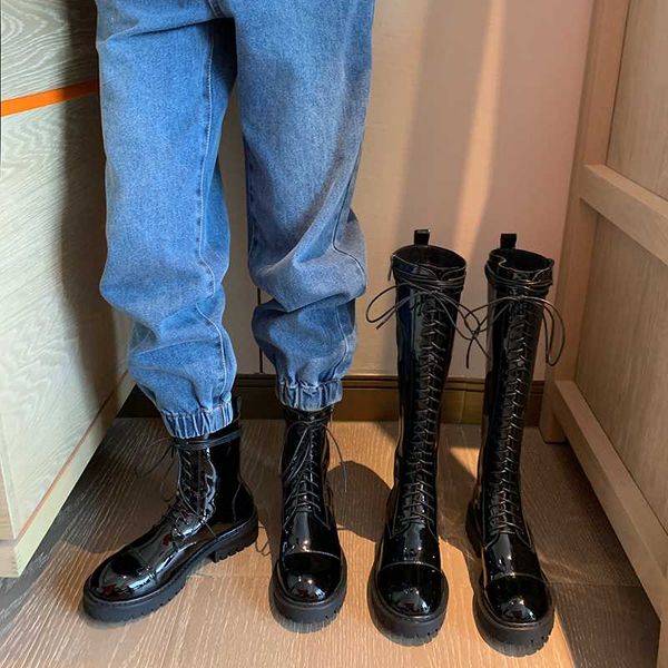 

sklfgxzy new winter style knee high boots genuine leather women boots warm motorcycle knight cowhide women shoes, Black