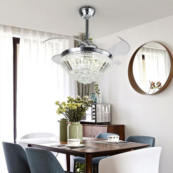 

modern ceiling fan light remote control light 55 inch crystal led lamp restaurant bedroom fan lighting ing