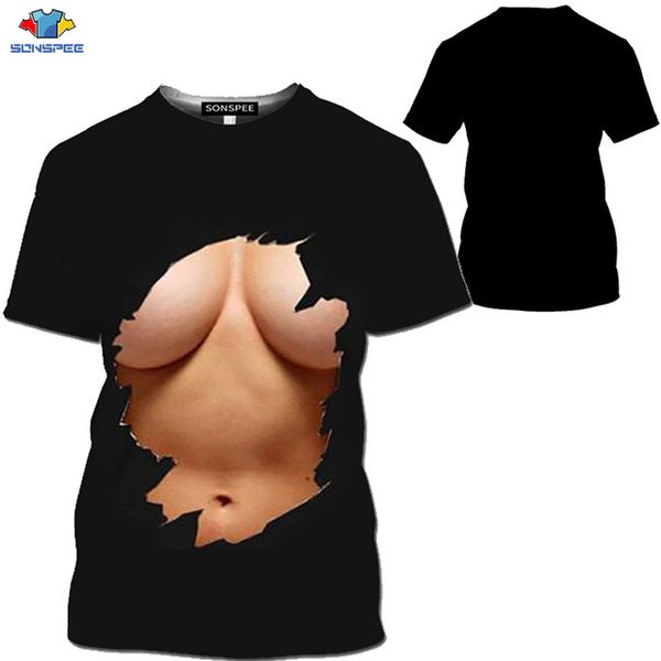 

men cool 3d chest muscle printing leisure 3d print shirts horror hippie hippie men clothing