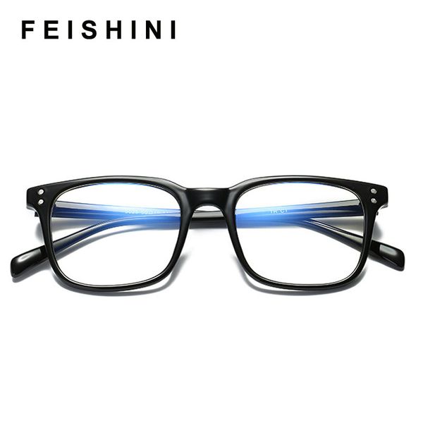 

feishini anti blue light glasses blocking filter reduces business frames eyewear pchromic glasses women improve comfort, White;black