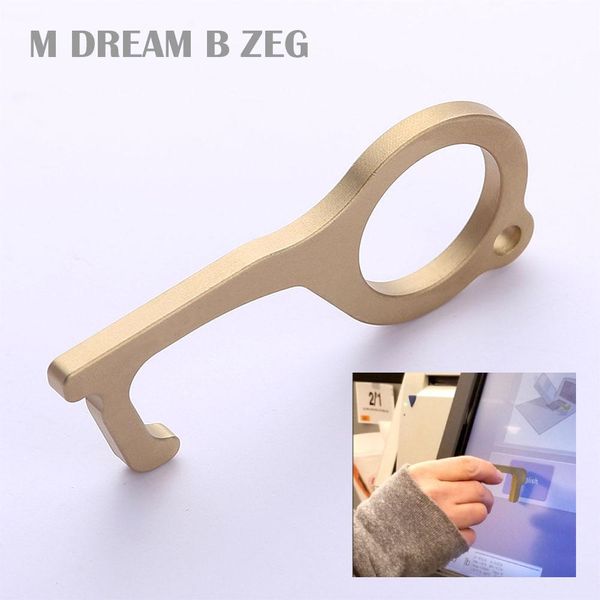 

brass edc door opener zero touch public utilities press elevator tool multifunctional antibacterial keychain home outdoor tools