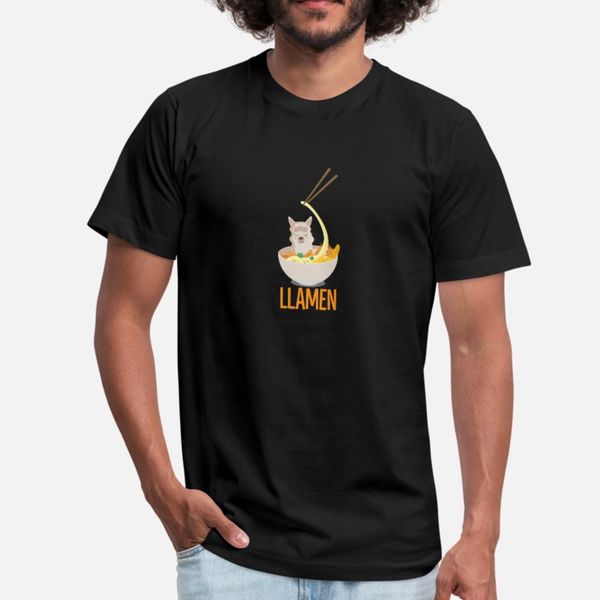 

llama and noodle for asian noodle ramen llamen t shirt men create short sleeve round collar leisure interesting casual spring slim shirt