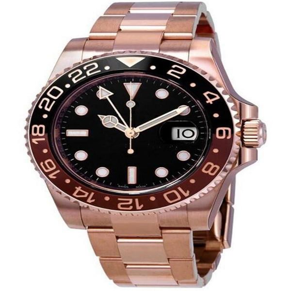 

Luxury mens Wristwatch Basel red blue sapphire galss rose gold Stainless Steel Watch 126600 Automatic movement GMT II Mens Watch