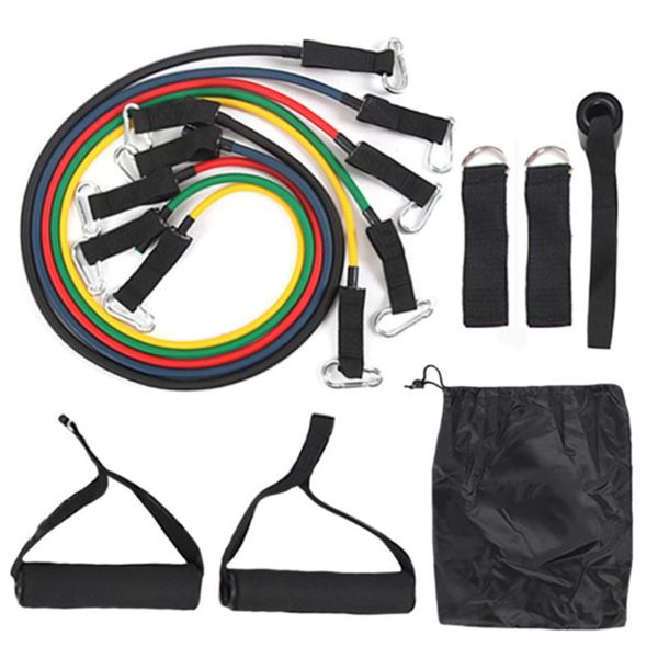 

bands 11pcs resistance set expander йога упражнения фитнес резиновые трубки группа stretch training спортзалы тренировки упругие тросовые