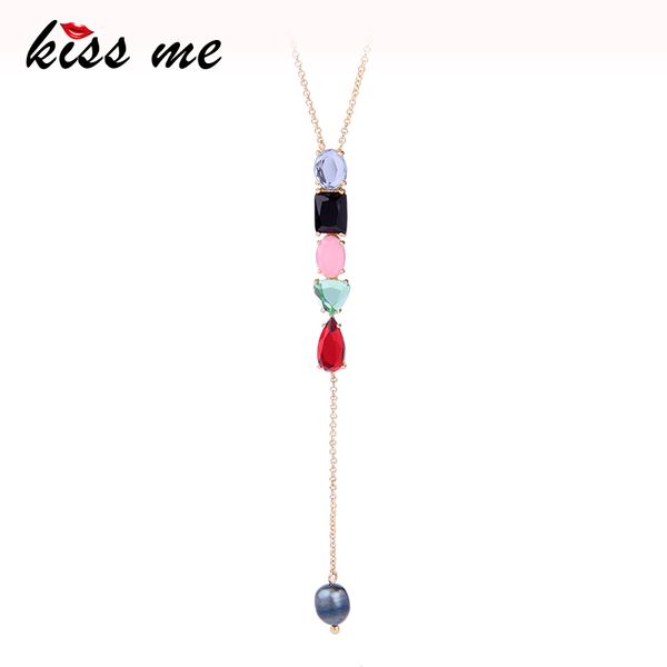 

kiss me irregular cultured pearl pendant necklace short alloy chain maxi necklace women jewelry accessories, Silver