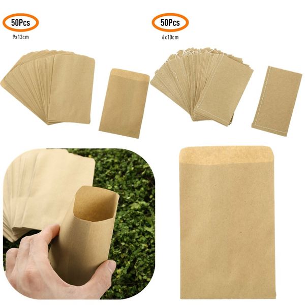 

50pcs mini vintage kraft paper bags farm hybrid seed pollen bag seed packets sack pouch flowers plant calf paper gift candy bags