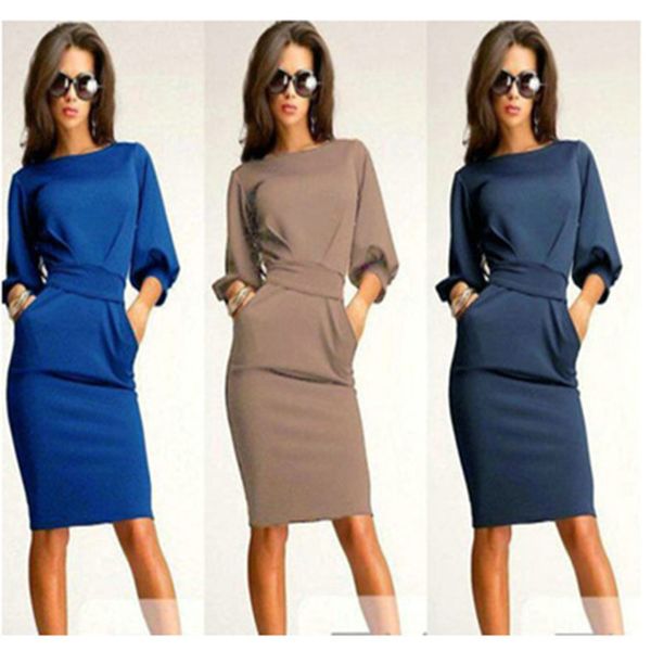 

bodycon dress women's sheath dress casual o-neck short sleeve slim pocket belt dresses bodycon club vestidos, Black;gray