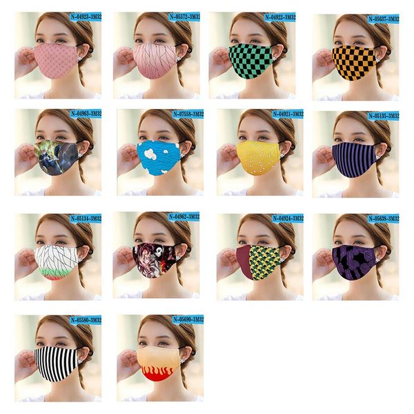 

anime printed face mask for men woman fancy party colorful printing designs pm2.5 reusable masks adjustable dustproof protective mask