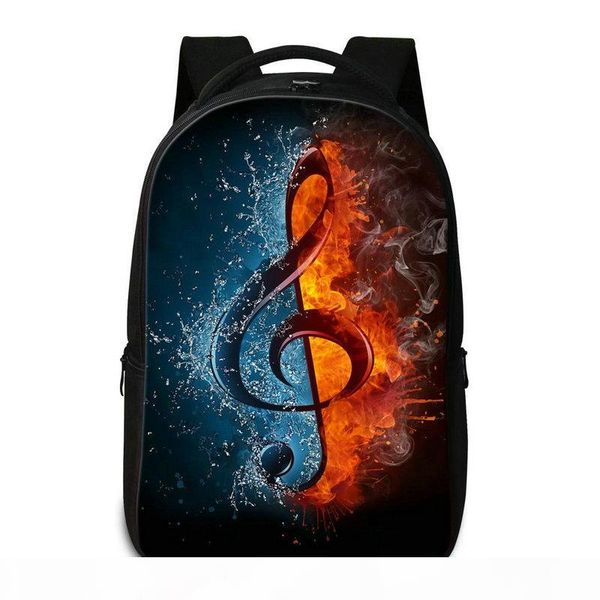 

large capacity lapbackpack for college students musical note printing school bags for teenagers women men hip hop rucksack mochilas pack
