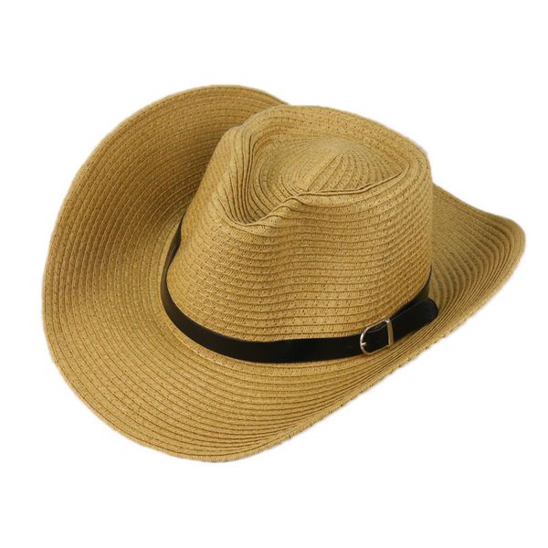 

summer new fashion men's cowboy hat women's outdoor travel leisure beach hat elegant solid color hair accessories gift, Blue;gray