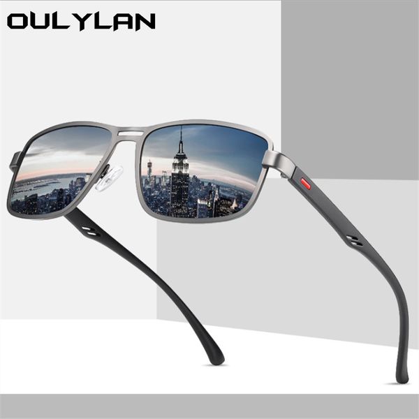 

oulylan polarized sunglasses men women vintage square metal frame driving anti uv shades sun glasses design goggles, White;black