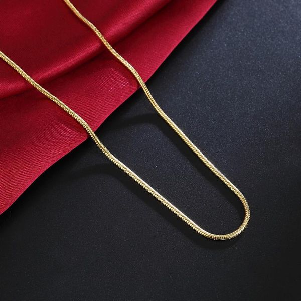 

2mm thin 18 k stamp gold color snake chain female fashion jewelry findings 16"18"20"22"24"26"28"30, Silver