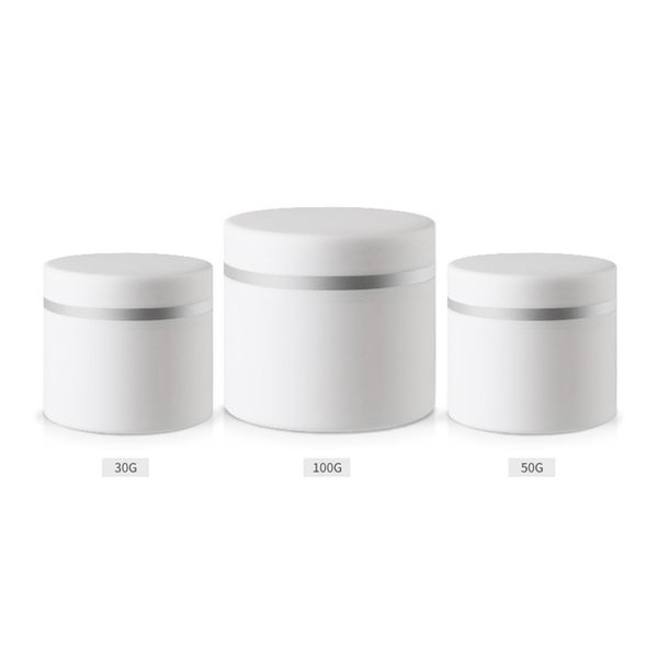 30g 50g 100g bianco vuoto crema per la cura della pelle contenitore di plastica, vasetti cosmetici per uso personale, flaconi di unguenti in vaso