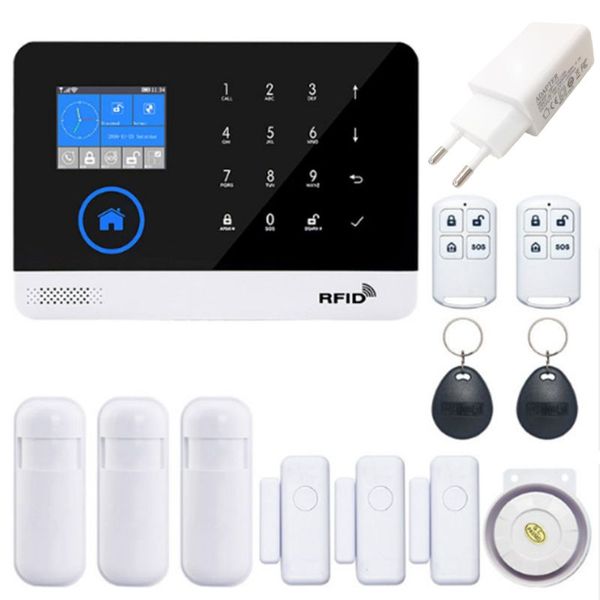 

home security wireless wifi gsm gprs alarm system app remote control kit