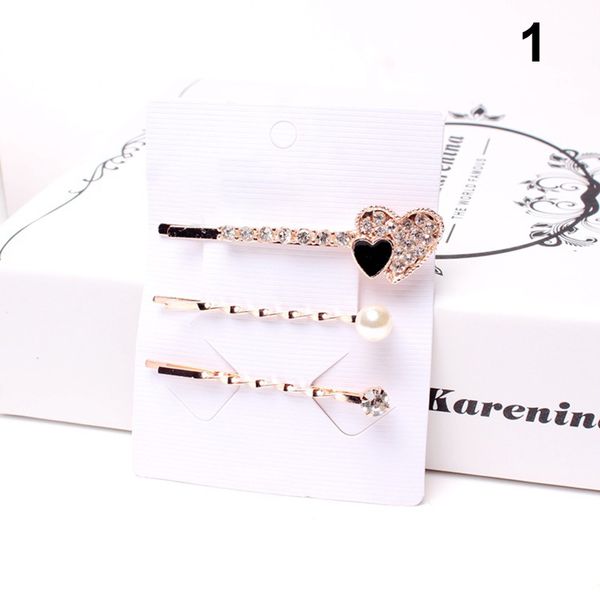 

3 pcs women butterfly faux pearl decor hair clips hairpins lady barrette hair styling accessories lxh kpop, Golden;silver