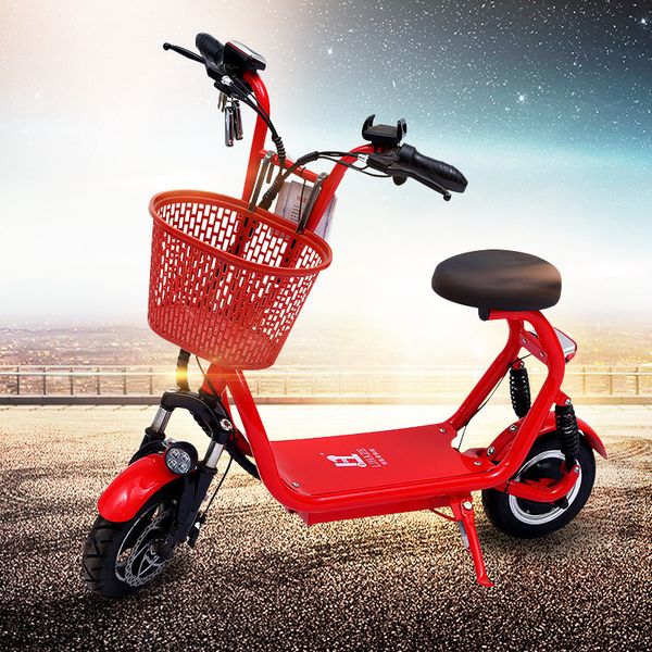 

electric power fold bike mini step before step a storage battery car portable folding car an accu car, Silver;blue