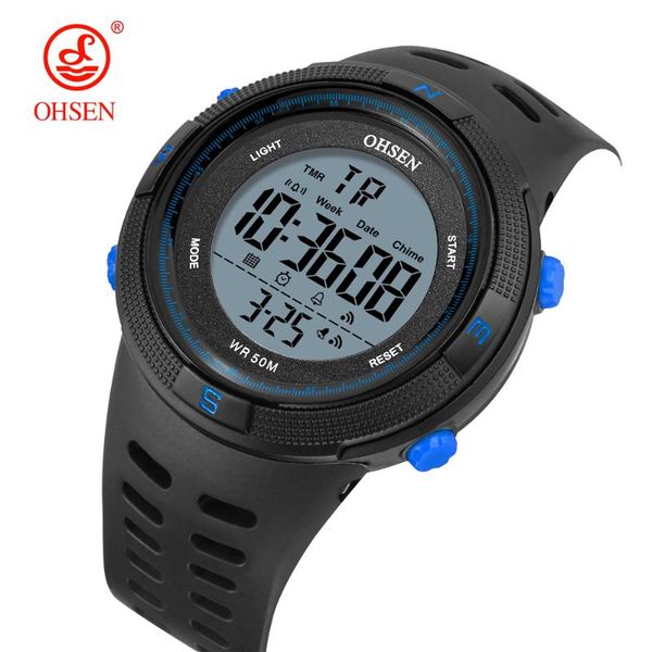 

ohsen mens watches new fashion casual led digital outdoor sports watch men multifunction student wrist watches relogio masculino, Slivery;brown