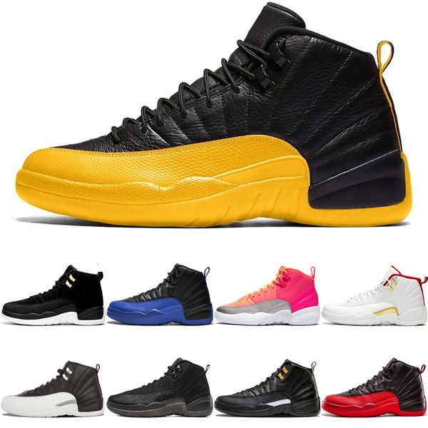 

designer 12 12s jumpman reverse taxi men basketball shoes game royal university gold fiba punch mens sport sneakers trainer, Black