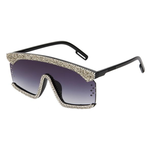 

Oversized Goggle Sunglasses Women 2020 One Piece Diamond Sunglasses Rhinestone Square Sunglasses Men Bling Eyewear UV400 Fashion Girl