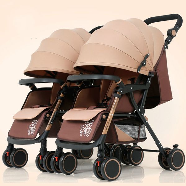 

twins baby stroller luxury detachable fashionable pram high-landscape baby carriage