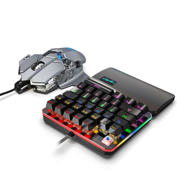Teclado Mouse Combos conjunto 35 teclas Mini USB teclado com fio + jogo de jogos com fio Mouses Nine-Key Macro Programação para Gamer