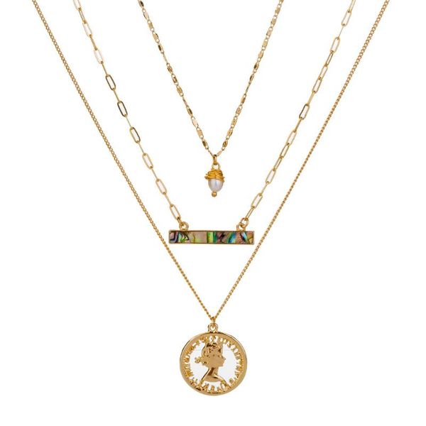 

three multi layes choker necklace fashion stly metal chain, Silver