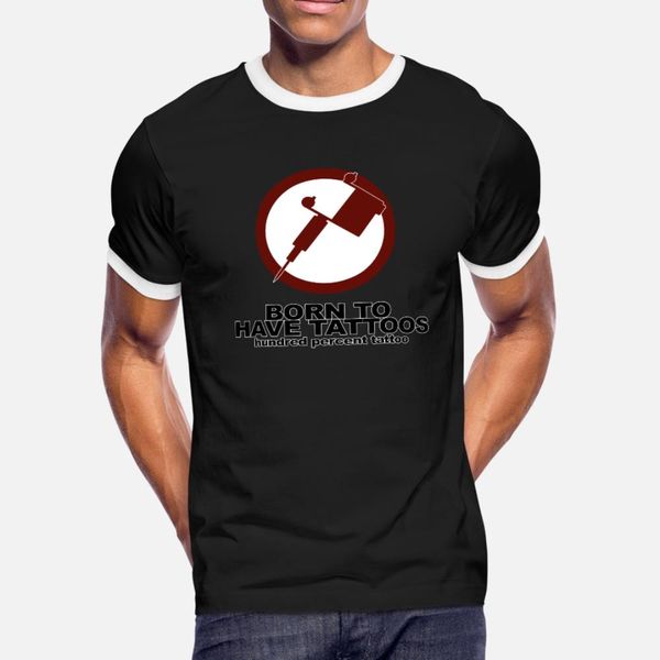

tattoo t shirt men printed cotton o-neck fit gift basic spring autumn letter shirt