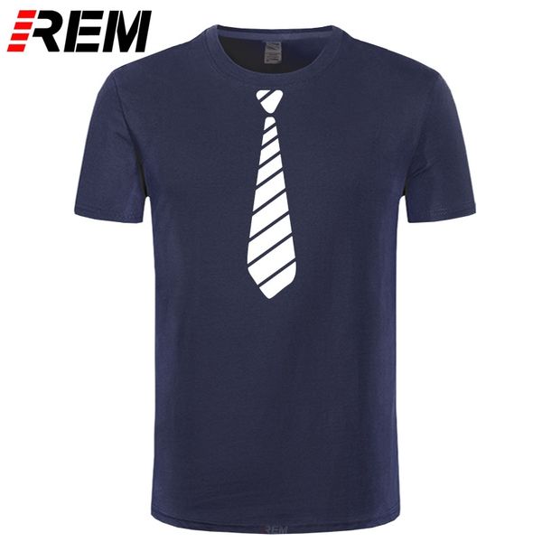 

rem летний новый поддельный костюм tie смешной футболка мужчины печати хлопок o-образным вырезом с коротким рукавом повседневная streetwear