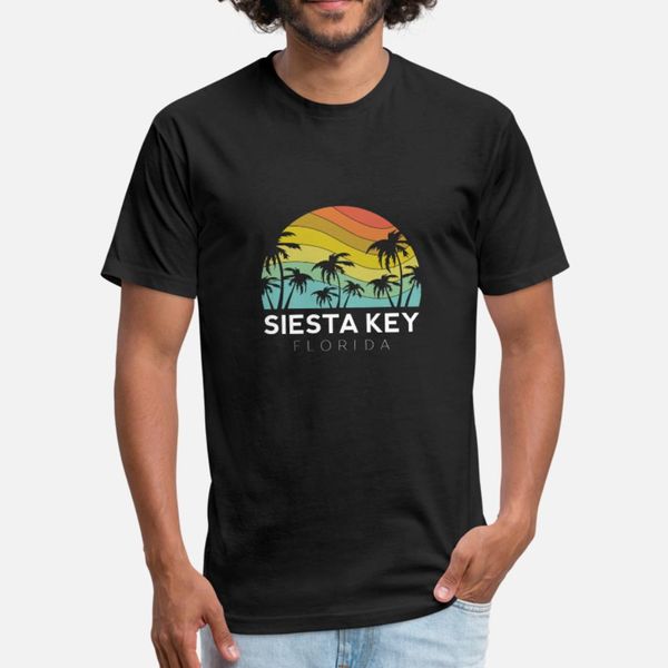 

siesta key florida retro beach vacation souvenir s t shirt men knitted 100% cotton round collar standard interesting fashion summer shirt