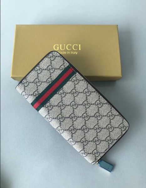 

дизайн кошелек письмо печати g длинные кожаные красных и зеленые полосы кошельков для мужчин молнии мешка кредитных карт кошельков женских д, Red;black